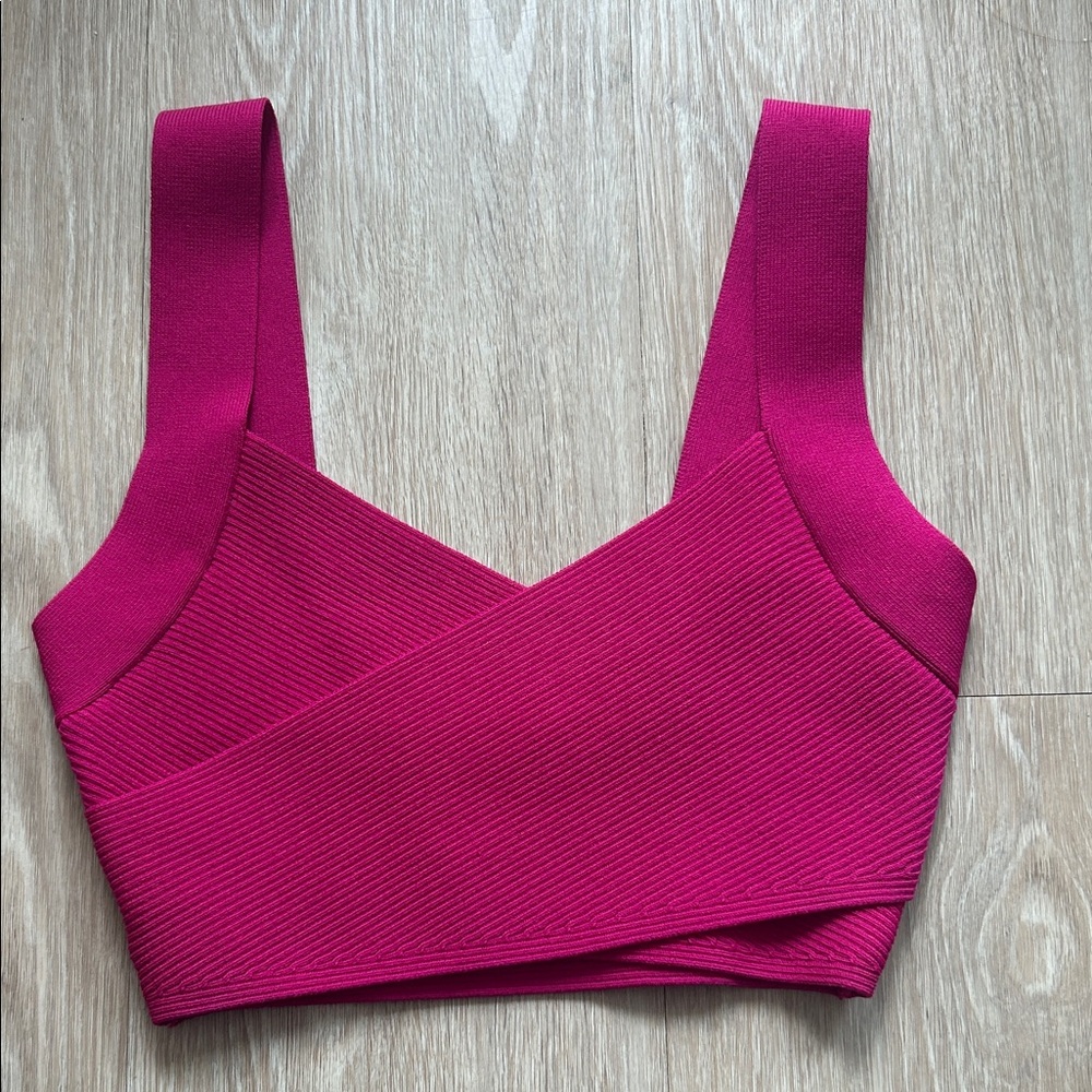 Aritzia Babaton Bright Pink Sculpt Knit Top Offer Welcome